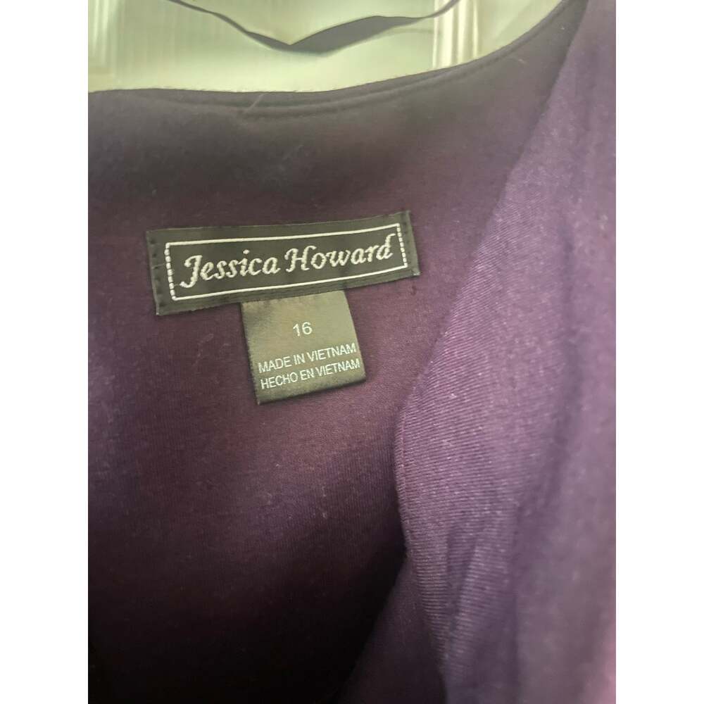 Jessica Howard Purple Knit Knee Length Dress, Size 16, B88, $32 - Picture 4 of 4